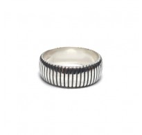 R002303 Handmade Sterling Silver Ring Unisex Band 8mm Wide Genuine Solid Stamped 925